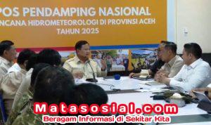 Prabowo, Sampaikan Terima Kasih, ke Petugas, dalam Rapat Penanganan Bencana, di Aceh, Dengan Suara, Bergetar