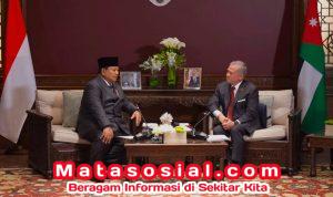 Prabowo dan Raja Yordania Tegaskan Komitmen Solusi Dua Negara untuk Perdamaian Palestina