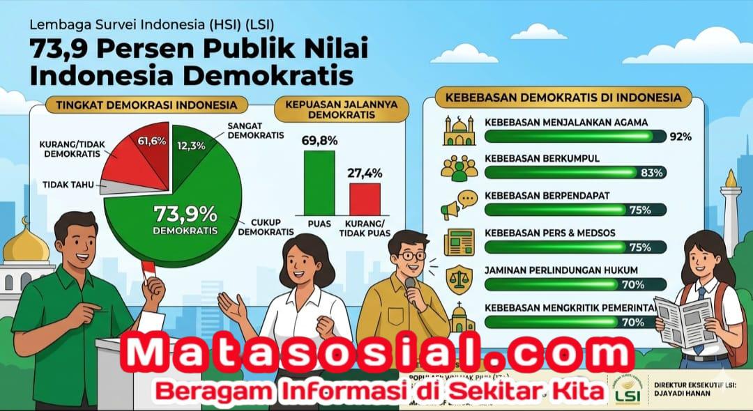 Survei LSI: Demokrasi RI Dapat Dukungan 73,9 Persen Warga Survei LSI: Demokrasi RI Dapat Dukungan 73,9 Persen Warga