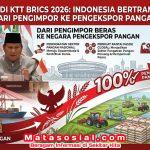 Prabowo di KTT BRICS 2026: Indonesia Bertransformasi dari Pengimpor ke Pengekspor Pangan
