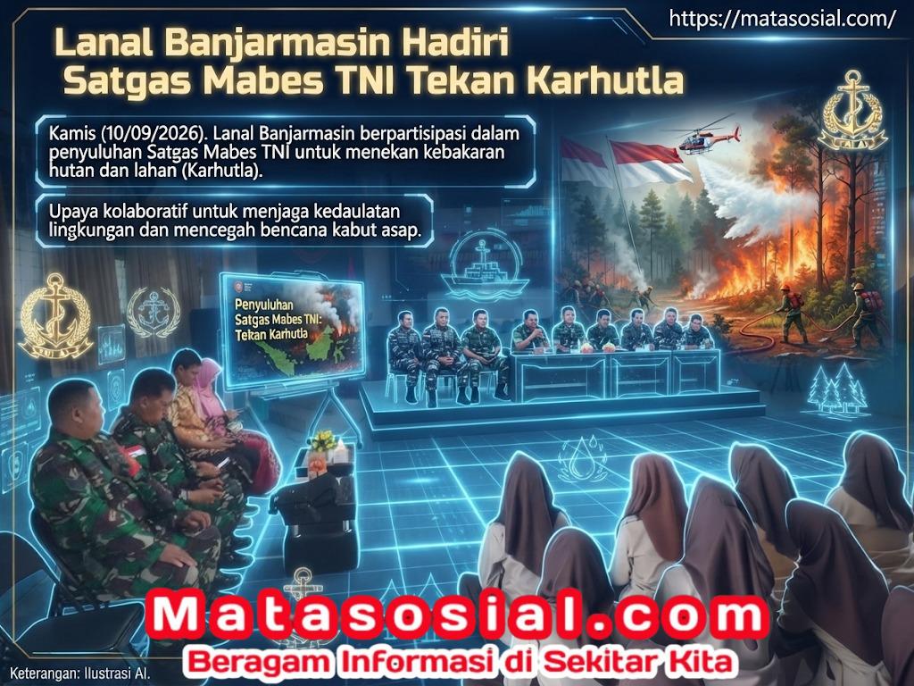 Lanal Banjarmasin Hadiri Penyuluhan Satgas Mabes TNI Tekan Karhutla