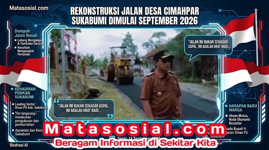 Rekonstruksi Jalan Desa Cimahpar Sukabumi Dimulai September 2026