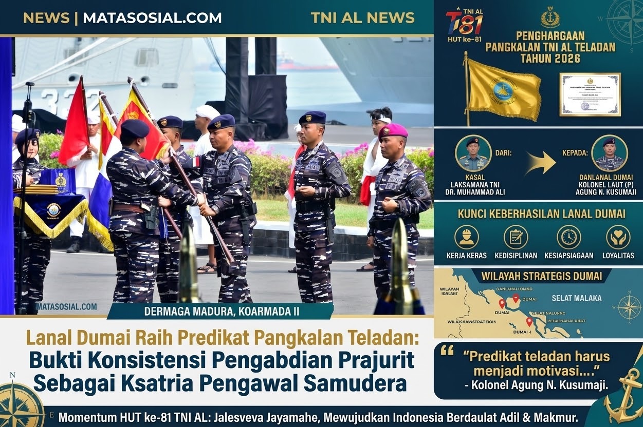 Lanal Dumai Raih Predikat Pangkalan TNI AL Teladan 2026, Sebagai Ksatria Pengawal Samudera