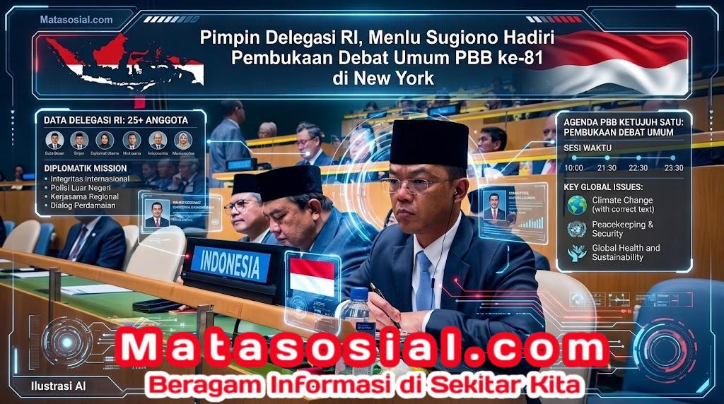 Pimpin Delegasi RI, Menlu Sugiono Hadiri Pembukaan Debat Umum PBB ke-81 di New York