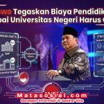 Prabowo Tegaskan Biaya Pendidikan SD Sampai Universitas Negeri Harus Gratis