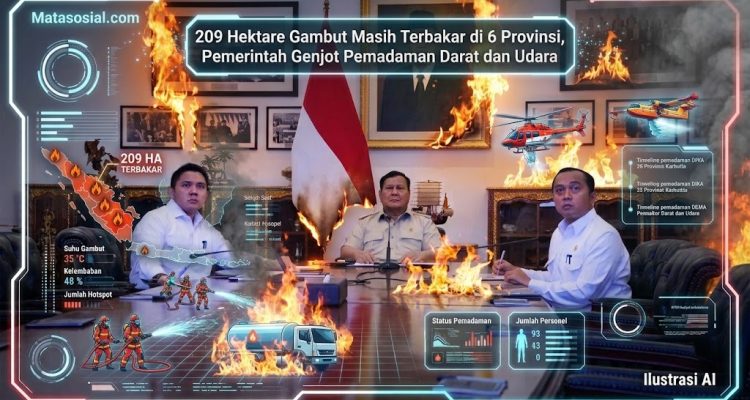 209 Hektare Gambut Masih Terbakar di 6 Provinsi, Pemerintah Genjot Pemadaman Darat dan Udara