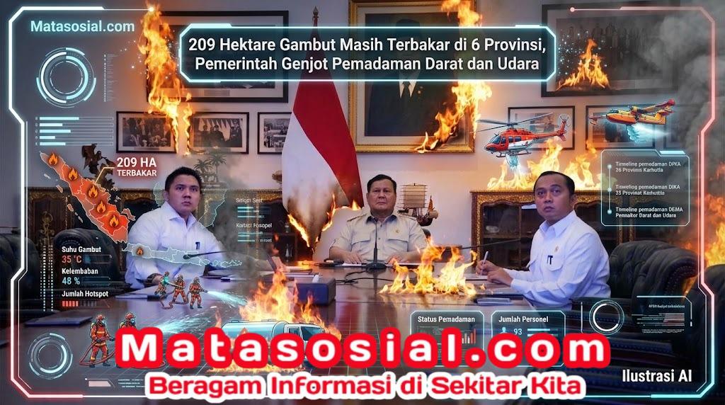 209 Hektare Gambut Masih Terbakar di 6 Provinsi, Pemerintah Genjot Pemadaman Darat dan Udara