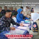 Lanal Dumai Gelar Bakti Sosial dan Kesehatan di HUT Ke-81 TNI AL Tahun 2026