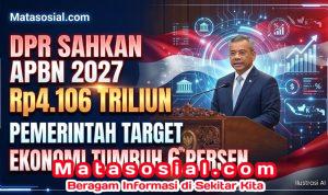 DPR Sahkan APBN 2027 Rp4106 Triliun Pemerintah Target Ekonomi Tumbuh 6 Persen DPR Sahkan APBN 2027 Rp4106 Triliun Pemerintah Target Ekonomi Tumbuh 6 Persen