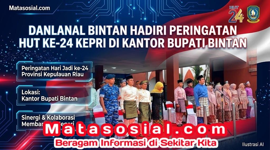Danlanal Bintan Hadiri Peringatan HUT ke-24 Kepri di Kantor Bupati Bintan