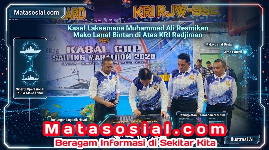 Kasal Laksamana Muhammad Ali Resmikan Mako Lanal Bintan di Atas KRI Radjiman