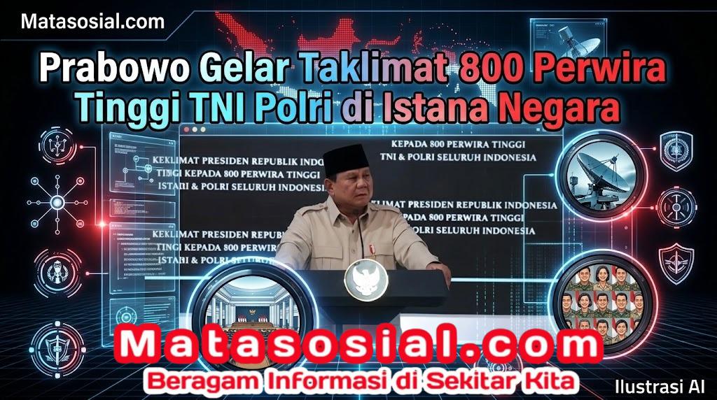 Prabowo Gelar Taklimat 800 Perwira Tinggi TNI Polri di Istana Negara