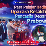 Para Pelajar Hadir di Upacara Kesaktian Pancasila Depan Prabowo