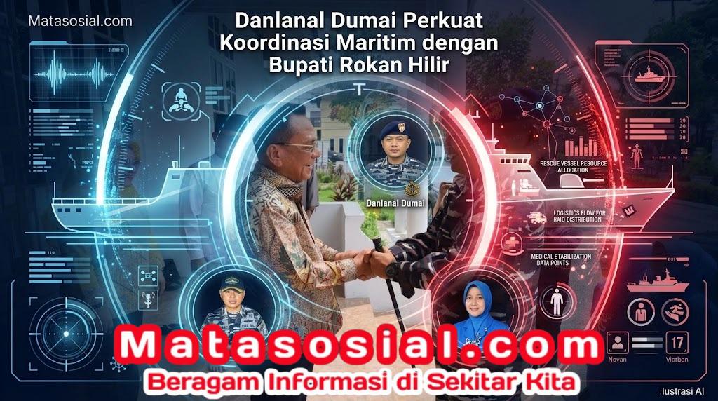Danlanal Dumai Perkuat Koordinasi Maritim dengan Bupati Rokan Hilir