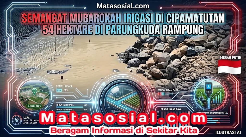 Semangat Mubarokah Irigasi DI Cipamatutan 54 Hektare di Parungkuda Rampung