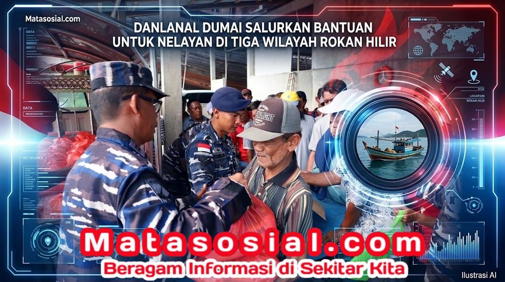 Danlanal Dumai Salurkan Bantuan untuk Nelayan di Tiga Wilayah Rokan Hilir