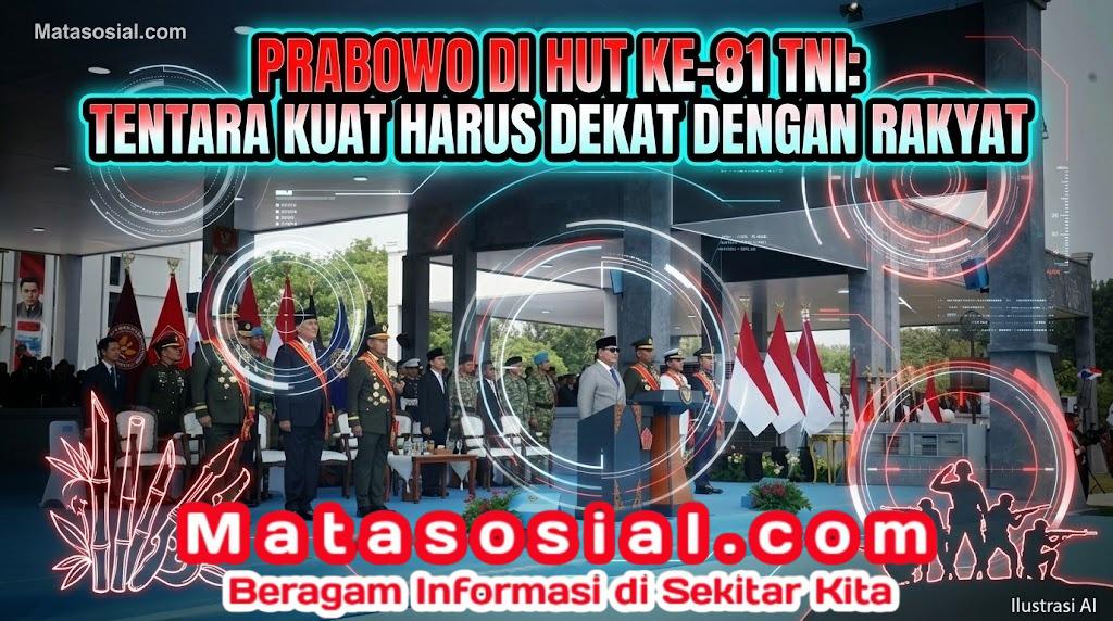 Prabowo di HUT ke-81 TNI: Tentara Kuat Harus Dekat dengan Rakyat