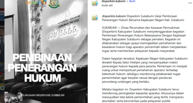 Kepala Dinas Perkim Sukabumi, Sendi Apriadi, S.STP., M.Si. Dorong Aparatur Melek Hukum Melalui Pembinaan Bersama Kejari