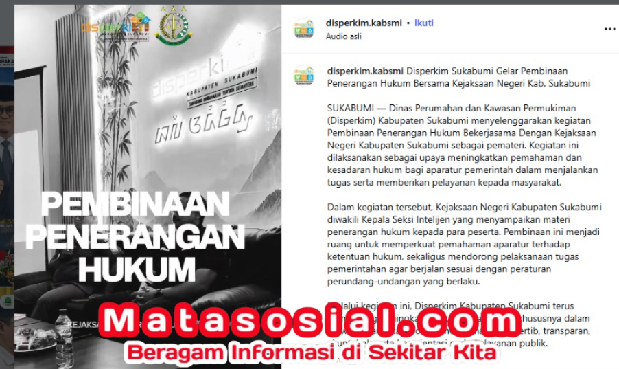 Kepala Dinas Perkim Sukabumi, Sendi Apriadi, S.STP., M.Si. Dorong Aparatur Melek Hukum Melalui Pembinaan Bersama Kejari