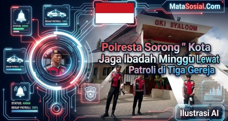 Polresta Sorong Kota Jaga Ibadah Minggu Lewat Patroli di Tiga Gereja