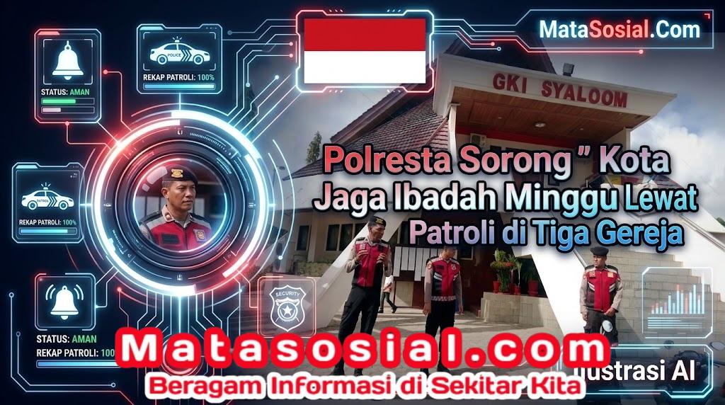 Polresta Sorong Kota Jaga Ibadah Minggu Lewat Patroli di Tiga Gereja