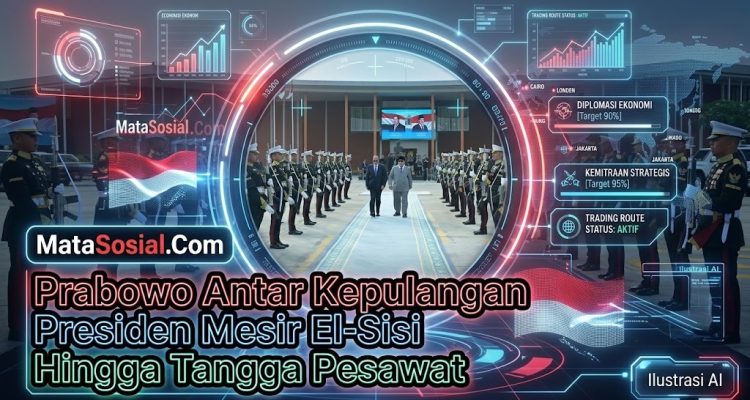 Prabowo Antar Kepulangan Presiden Mesir El-Sisi Hingga Tangga Pesawat